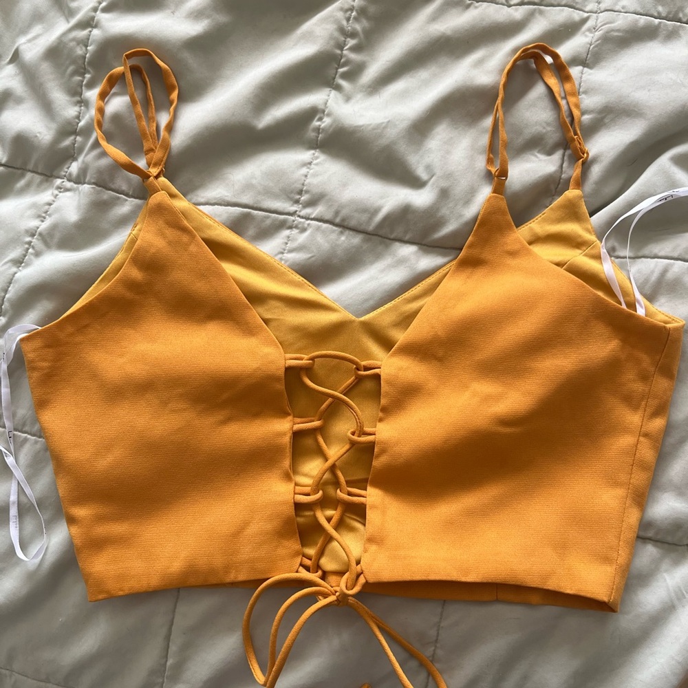 Lulus Out Tonight Mustard Yellow Two-Piece Jumpsuit - Picture 6 of 9